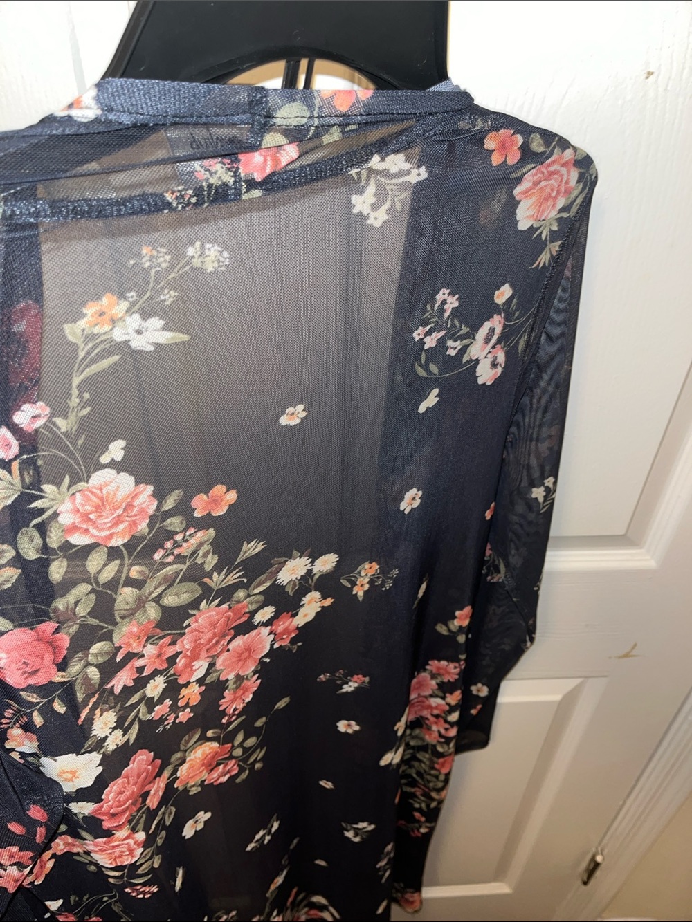 Daytrip Black Floral Sheer Duster Kimono - Picture 8 of 8
